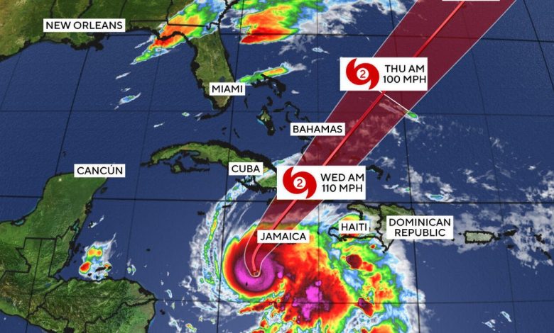 Hurricane Melissa is a mighty Category 5 storm in the Caribbean. Maps show its forecast path. Hurricane Melissa is a mighty Category 5 storm in the Caribbean. Maps show its forecast path.